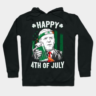 Funny Leprechaun Biden Happy 4th Of July St. Patrick's Day Hoodie